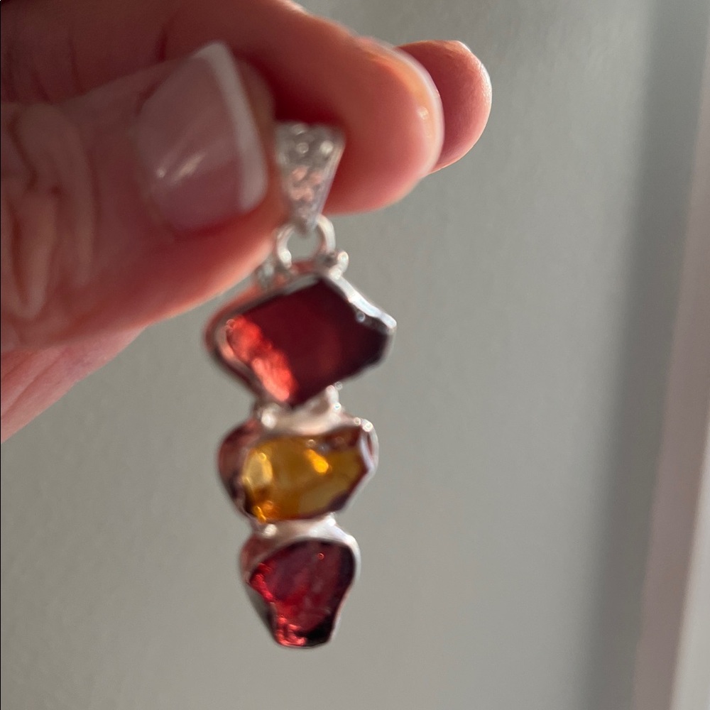 Sterling Silver Natural Stone Pendant